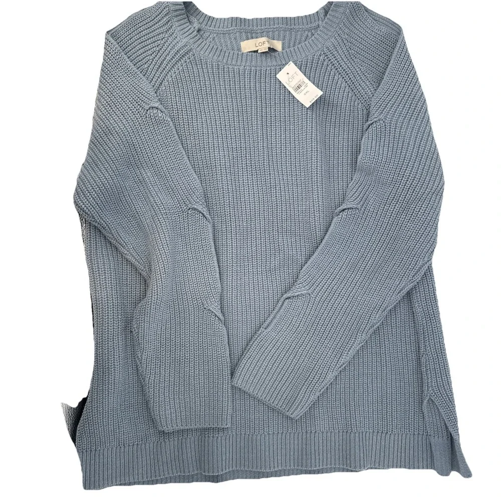 NEW Loft Womens Blue Sweater SZ XXL Open‎ Sleeves